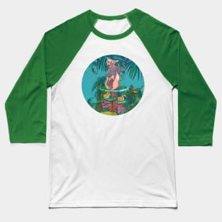 Hairless Cat Butterfly Creature in the Jungle with Snails Baseball T-Shirt